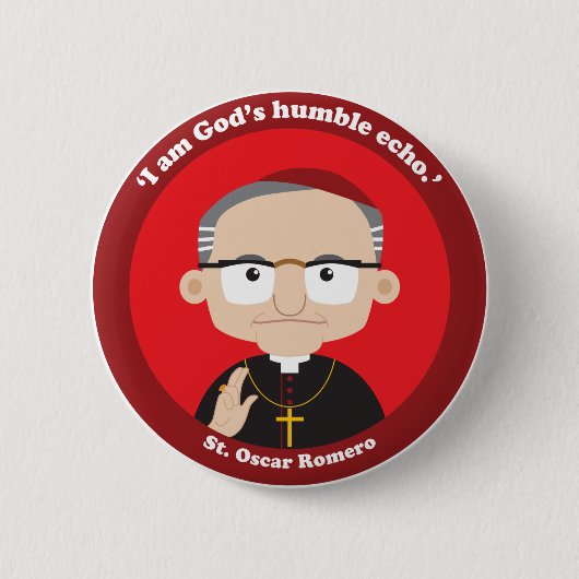 Badge Rond 5 Cm Saint Oscar Romero (Devant)
