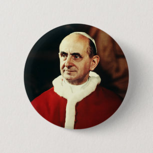 Badge Rond 5 Cm Saint Pape Paul VI chef de l'Église catholique