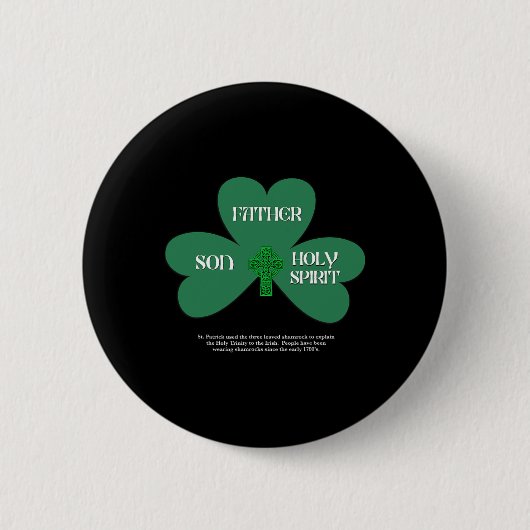 Badge Rond 5 Cm Saint-Patrick chrétien Jour de la Saint-Patrick Tr (Devant)