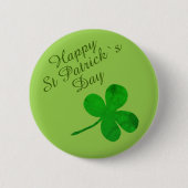 Badge Rond 5 Cm Saint Patrick`s Day Bonne chance Shamrock (Devant)