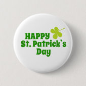 Badge Rond 5 Cm Saint Patrick`s jour Shamrock Vert (Devant)