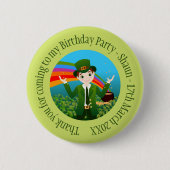 Badge Rond 5 Cm Saint Patrick's Birthday Boy Merci (Devant)
