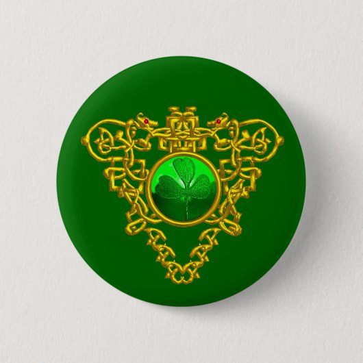 BADGE ROND 5 CM SAINT PATRICK'S CELTIC HEART (Devant)
