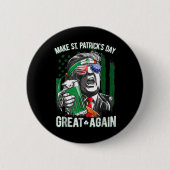 Badge Rond 5 Cm Saint-Patrick's Day Great again Funny Trump 1 (Devant)