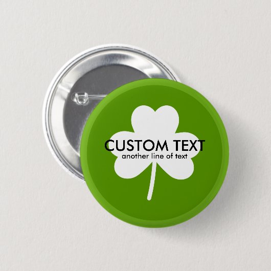 Badge Rond 5 Cm Saint Patrick's Day Lucky Green Clover Texte perso (Devant & derrière)