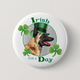 Badge Rond 5 Cm Saint Patrick's Day Malinois