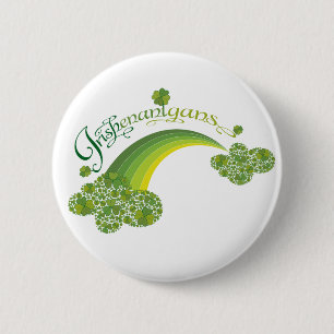 Badge Rond 5 Cm Saint Patrick's Day Shenanigans Shamrock irlandais