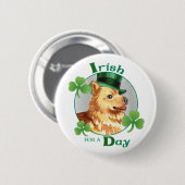 Badge Rond 5 Cm Saint Patrick's Day Spitz finlandais (Devant & derrière)