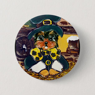 Badge Rond 5 Cm Saint Patty Yorkie Poo