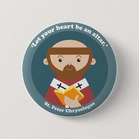 Badge Rond 5 Cm Saint Peter Chrysologus (Devant)