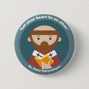 Badge Rond 5 Cm Saint Peter Chrysologus