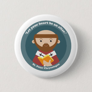 Badge Rond 5 Cm Saint Peter Chrysologus