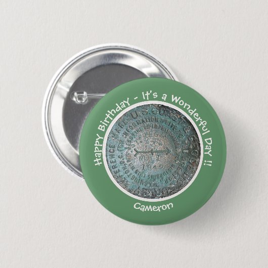 Badge Rond 5 Cm Saint Regis Mountain USGS Points de référence (Devant & derrière)