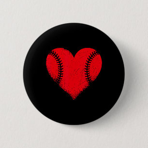 Badge Rond 5 Cm Saint Valentin Baseball Coeur Sport Garçons Ados G