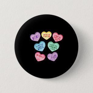 Badge Rond 5 Cm Saint-Valentin Cardiologue Coeurs Bonbons Technici