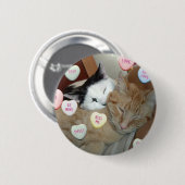 Badge Rond 5 Cm Saint Valentin Chatons (Devant & derrière)
