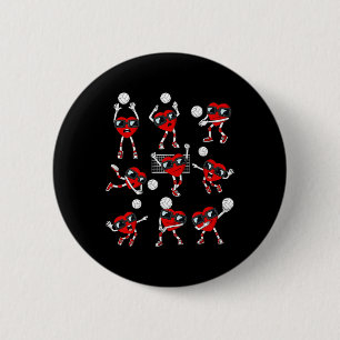 Badge Rond 5 Cm Saint-Valentin Cœur Joueur De Volley-Ball Amusant