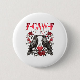 Badge Rond 5 Cm Saint Valentin cœur rose raven vintage amour heure