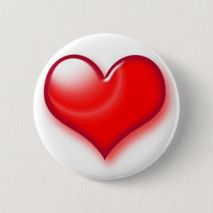 Badge Rond 5 Cm Saint Valentin Coeur rouge