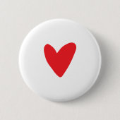 Badge Rond 5 Cm Saint Valentin coeur rouge (Devant)