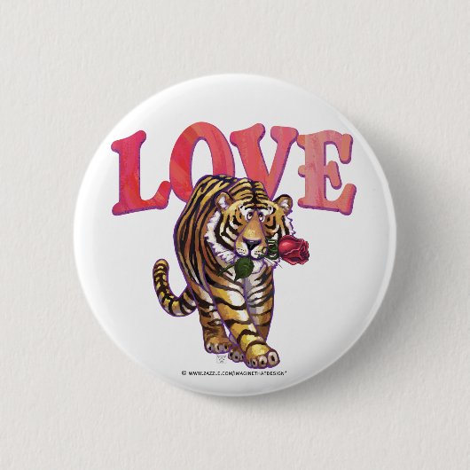 Badge Rond 5 Cm Saint Valentin de Tigre (Devant)