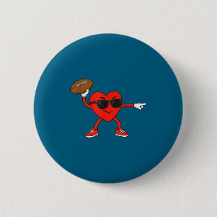 Badge Rond 5 Cm Saint-Valentin drôle de football coeur jouant