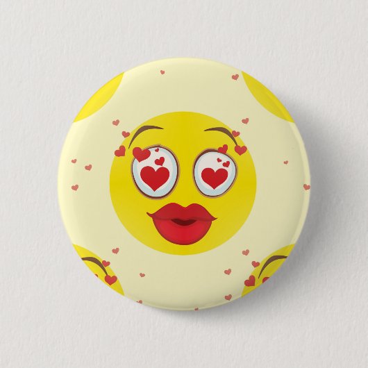 Badge Rond 5 Cm Saint Valentin Emoji (Devant)