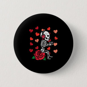 Badge Rond 5 Cm Saint-Valentin Gamer Skeleton Jeux Hommes Garçons