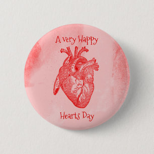 Badge Rond 5 Cm Saint-Valentin Happy Hearts Day
