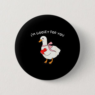 Badge Rond 5 Cm Saint-Valentin Oie Silly Je suis oie Pour toi Cana