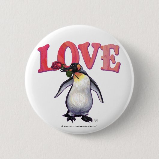 Badge Rond 5 Cm Saint-Valentin Penguin (Devant)