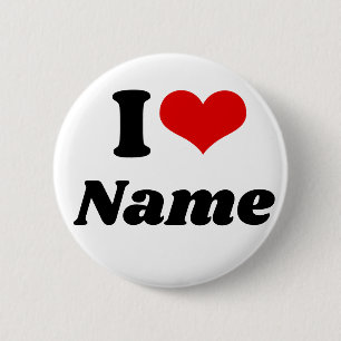 Badge Rond 5 Cm Saint-Valentin personnalisable Je t'aime Cœur Pers