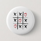 Badge Rond 5 Cm Saint Valentin Tic Tac Toe Hearts Day (Devant)