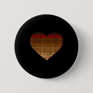 Badge Rond 5 Cm Saint-Valentin Vintage Cœur Mélanine Fierté Noir A