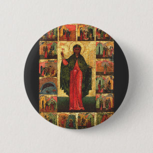 Badge Rond 5 Cm Sainte Anastasia la Délivrance Art Byzantin