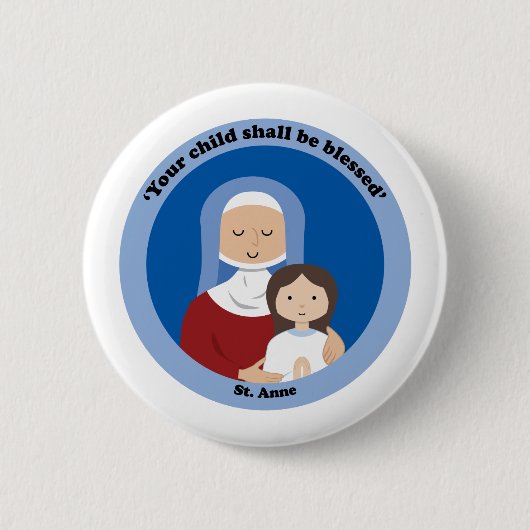 Badge Rond 5 Cm Sainte-Anne (Devant)