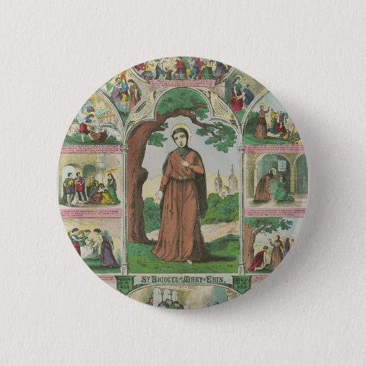 Badge Rond 5 Cm Sainte Brigitte d'Irlande (Devant)