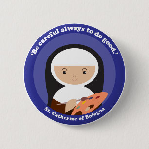 Badge Rond 5 Cm Sainte-Catherine de Bologne
