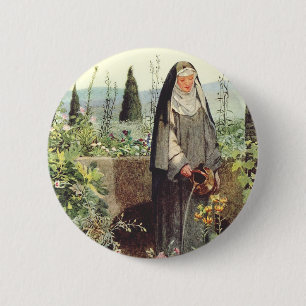 Badge Rond 5 Cm Sainte Claire d'Assise : Patronne de la télévision