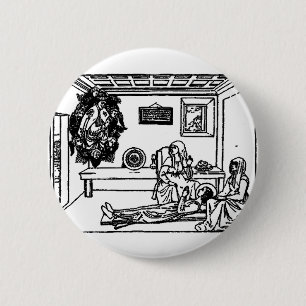 Badge Rond 5 Cm Sainte Fina fille chrétienne italienne