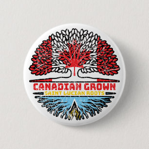 Badge Rond 5 Cm Sainte-Lucie Sainte-Lucie Arbre canadien canadien