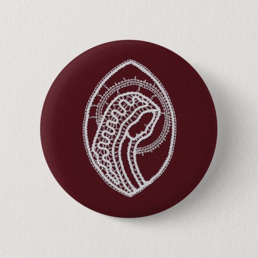 Badge Rond 5 Cm Sainte Vierge Marie, dentelle (Devant)