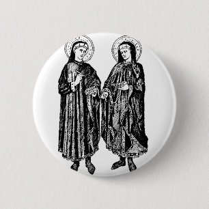 Badge Rond 5 Cm Saints Cosmas et Damian par Bicci di Lorenzo