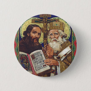 Badge Rond 5 Cm Saints Cyrille et Méthode Apôtres des Slaves