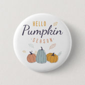Badge Rond 5 Cm Saison Citrouille Hello (Devant)