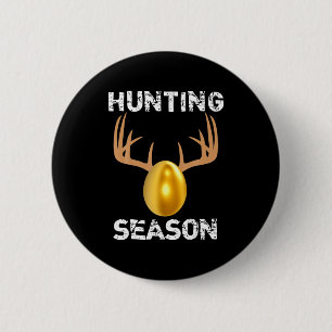 Badge Rond 5 Cm Saison de chasse Drôles de bois dorés Œuf de Pâque
