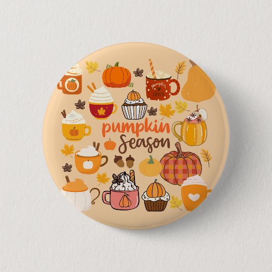Badge Rond 5 Cm Saison de la citrouille épicée (Devant)