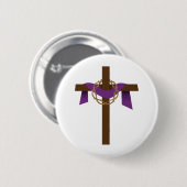 Badge Rond 5 Cm Saison De La Croix Du Carême (Devant & derrière)