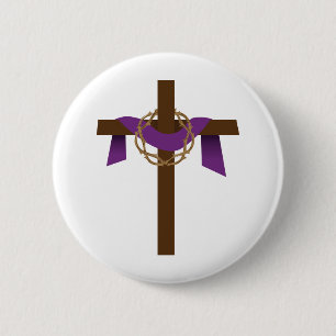Badge Rond 5 Cm Saison De La Croix Du Carême