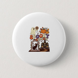 Badge Rond 5 Cm Saison effrayante Halloween Fantôme Citrouille Cha